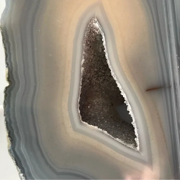 Natural Banded Agate Geode Slice - Picture 12 of 15